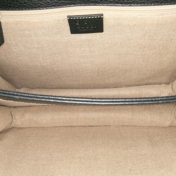 Pre-owned Gucci Medium Dollar Calfskin Interlocking G Crossbody Black
