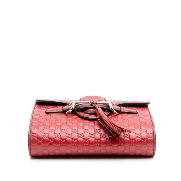 Pre-owned Gucci Mini Microguccissima Emily Crossbody Red
