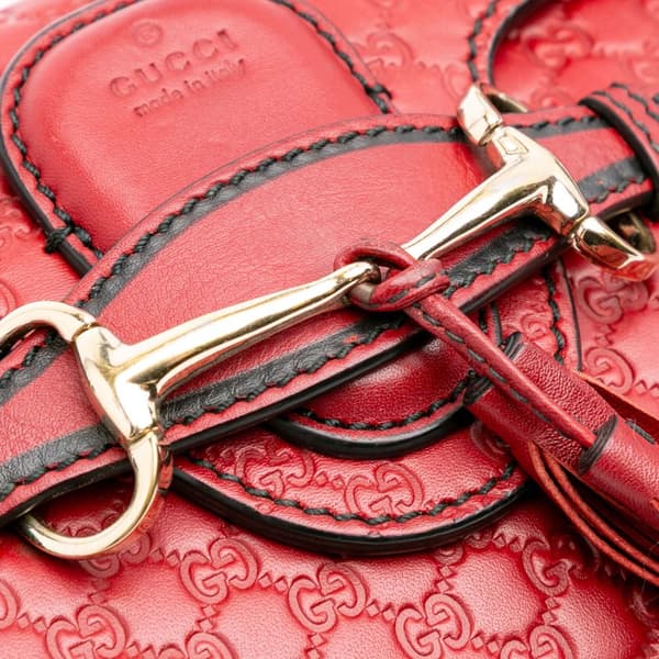 Pre-owned Gucci Mini Microguccissima Emily Crossbody Red