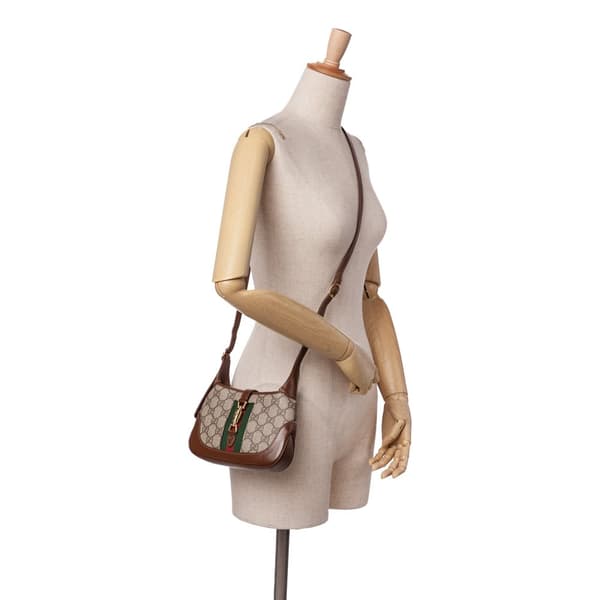 Pre-owned Gucci Mini GG Supreme Jackie 1961 Crossbody Brown