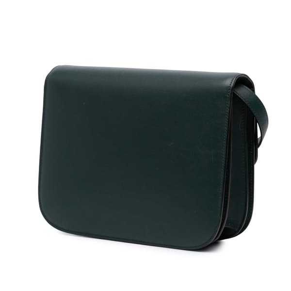 Pre-owned Celine Medium Calfskin Classic Box Green