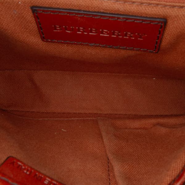 Pre-owned Burberry Haymarket Check Coated Canvas Brickfield Crossbody Brown