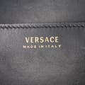 Miniatyrbild 5 av 10: Pre-owned Versace Vitello Barocco Virtus Flap Black