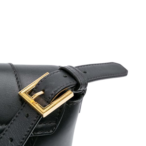 Pre-owned Versace Vitello Barocco Virtus Flap Black