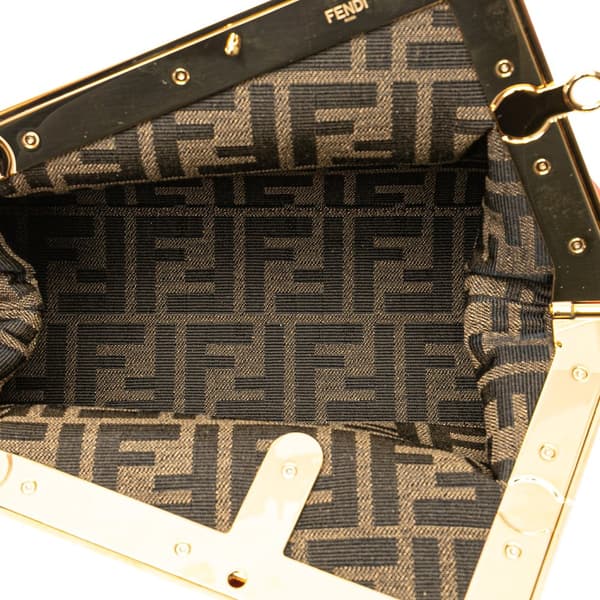 Pre-owned Fendi Small Nappa Fendi First Crossbody Orange