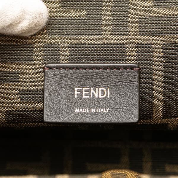 Pre-owned Fendi Small Nappa Fendi First Crossbody Orange