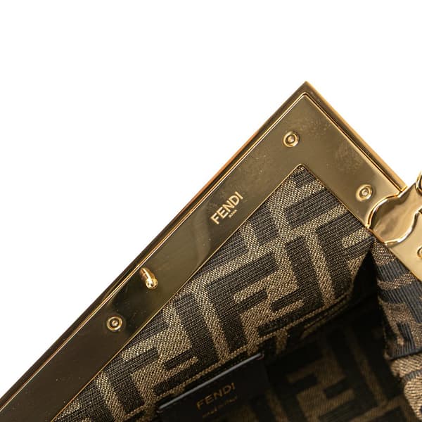Pre-owned Fendi Small Nappa Fendi First Crossbody Orange