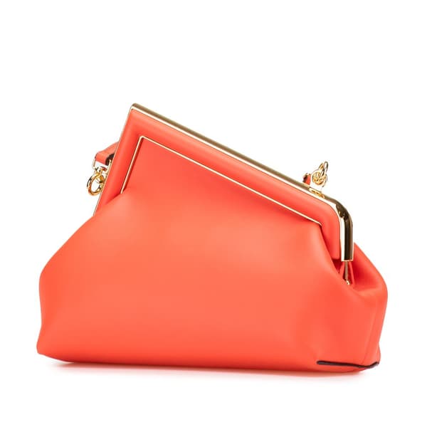 Pre-owned Fendi Small Nappa Fendi First Crossbody Orange