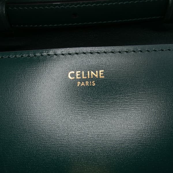 Pre-owned Celine Small Calfskin Classic Box Green