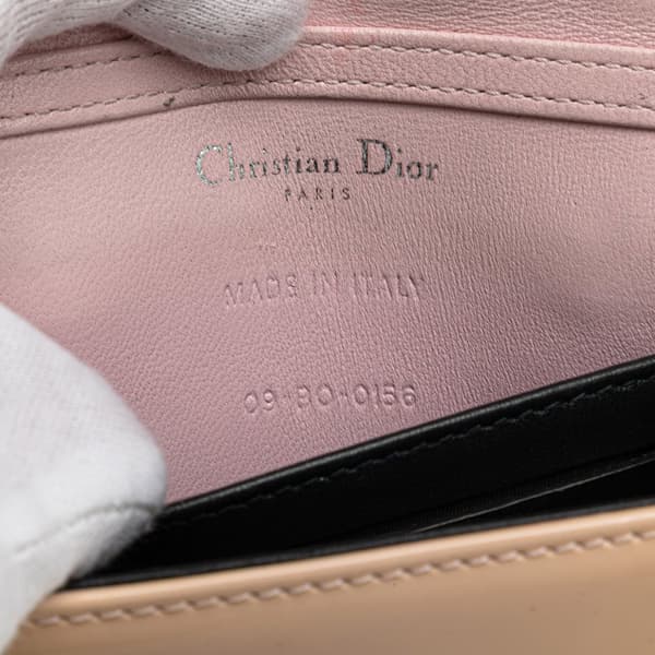 Pre-owned Dior Baby Patent Microcannage Diorama Flap Brown