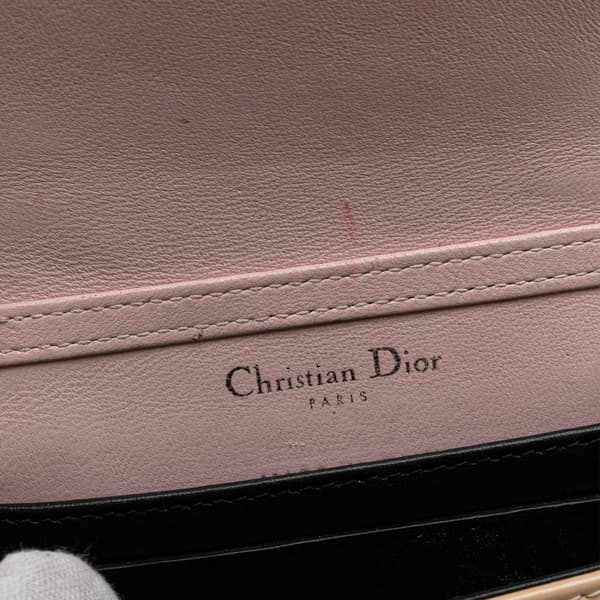 Pre-owned Dior Baby Patent Microcannage Diorama Flap Brown