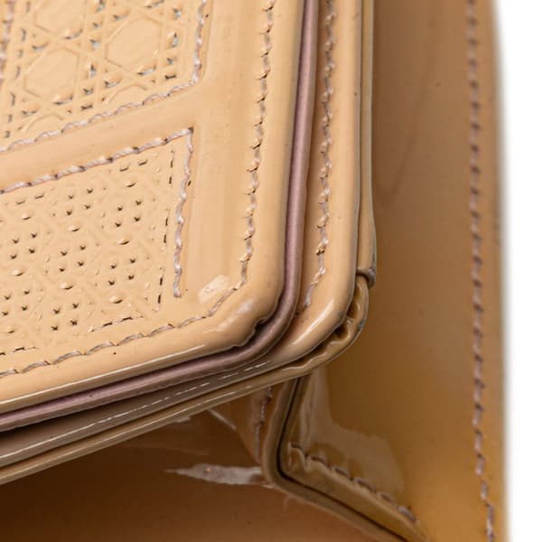 Pre-owned Dior Baby Patent Microcannage Diorama Flap Brown