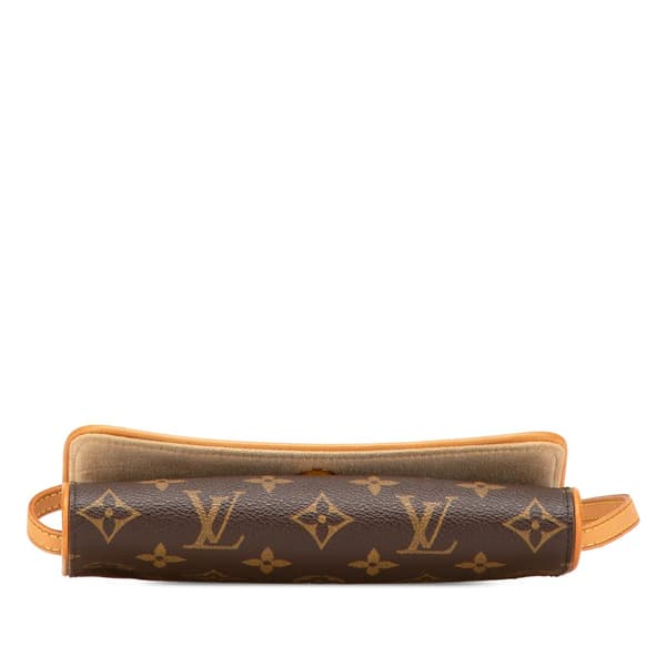 Pre-owned Louis Vuitton Monogram Pochette Twin PM Brown