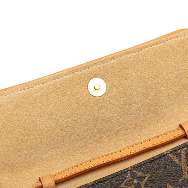 Pre-owned Louis Vuitton Monogram Pochette Twin PM Brown