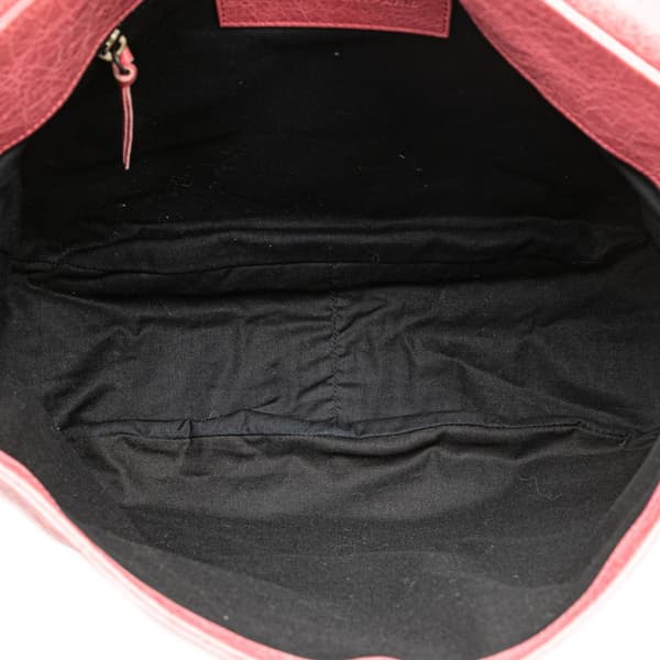 Pre-owned Balenciaga Lambskin Motocross Classic Folk Crossbody Pink