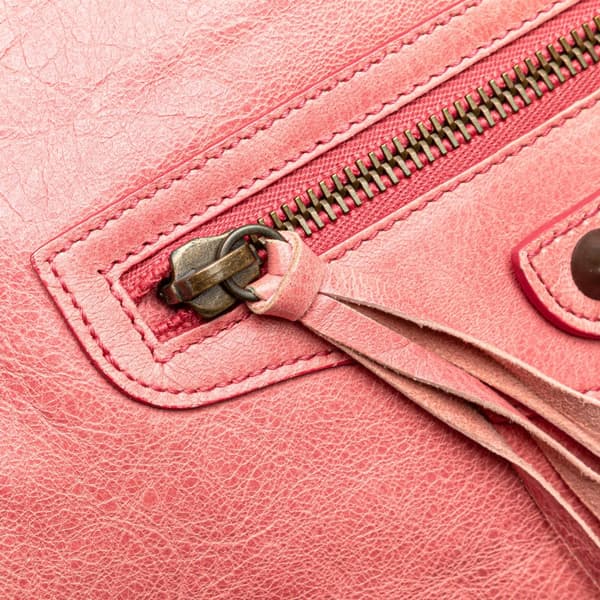 Pre-owned Balenciaga Lambskin Motocross Classic Folk Crossbody Pink