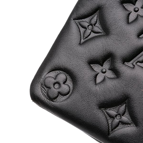 Pre-owned Louis Vuitton Monogram Embossed Pochette Coussin Black