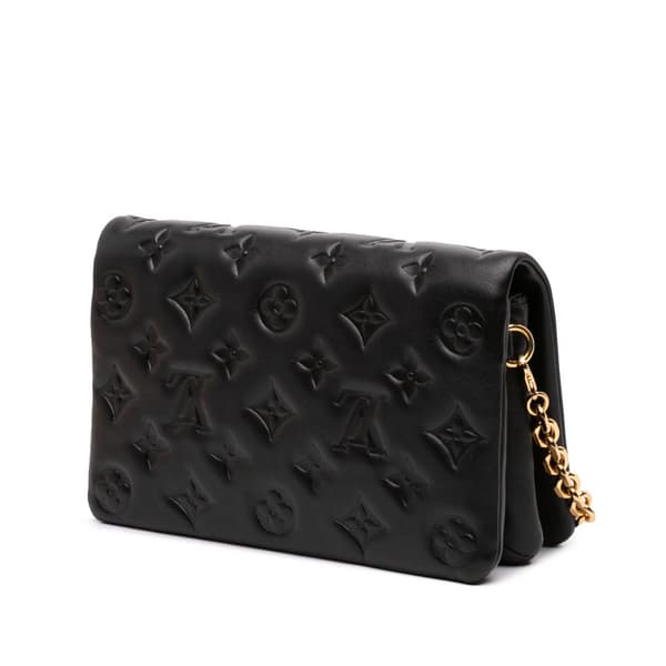 Pre-owned Louis Vuitton Monogram Embossed Pochette Coussin Black