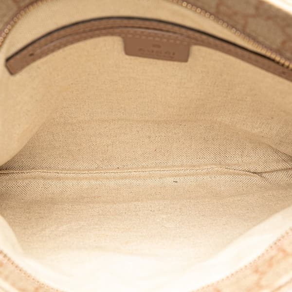 Pre-owned Gucci GG Supreme Flat Messenger Bag Brown