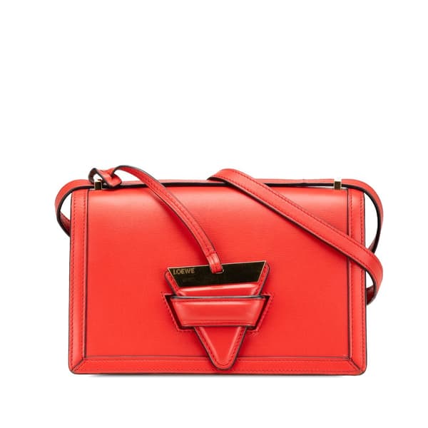 Pre-owned LOEWE Medium Leather Barcelona Crossbody Red