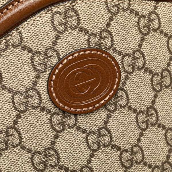 Pre-owned Gucci GG Supreme Interlocking G Sling Bag Brown