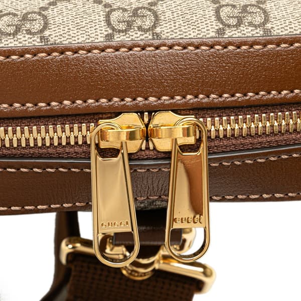 Pre-owned Gucci GG Supreme Interlocking G Sling Bag Brown