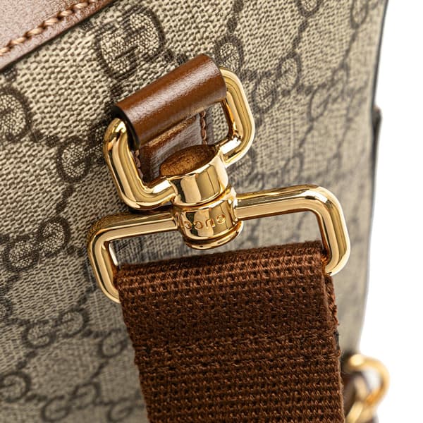 Pre-owned Gucci GG Supreme Interlocking G Sling Bag Brown