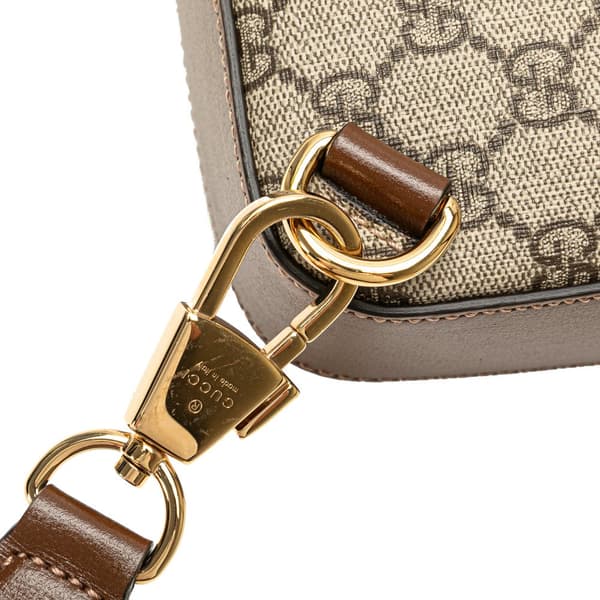 Pre-owned Gucci GG Supreme Interlocking G Sling Bag Brown