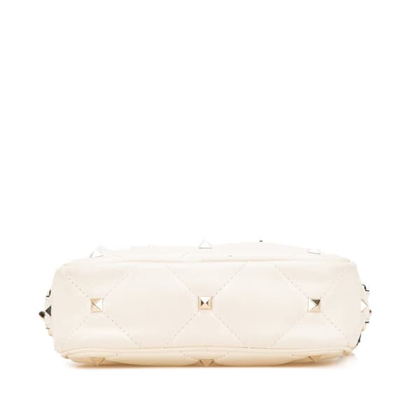 Pre-owned Valentino Leather Rockstud Crossbody White