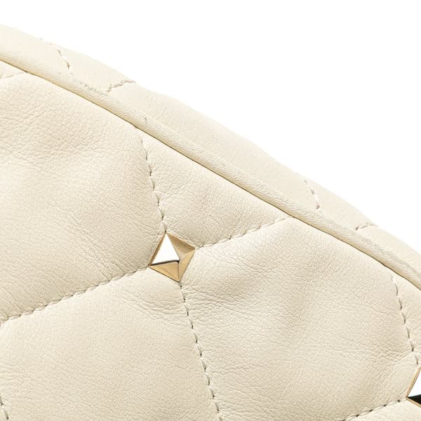 Pre-owned Valentino Leather Rockstud Crossbody White