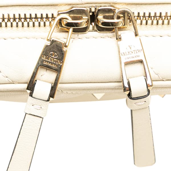 Pre-owned Valentino Leather Rockstud Crossbody White