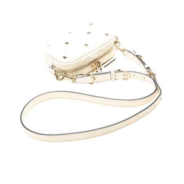 Pre-owned Valentino Leather Rockstud Crossbody White