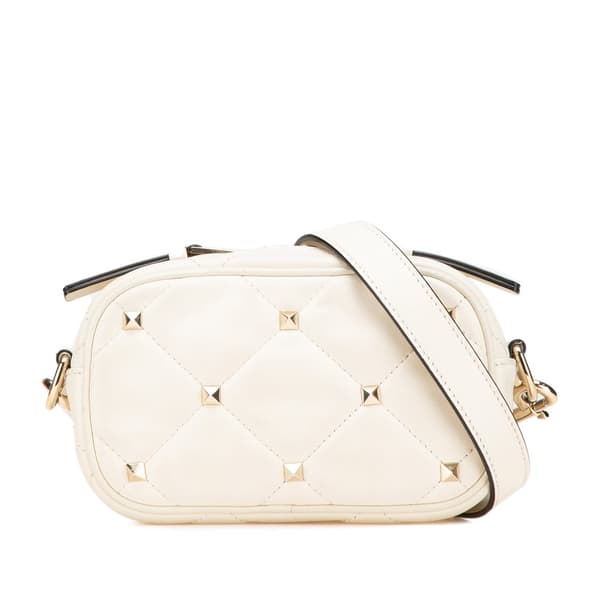 Pre-owned Valentino Leather Rockstud Crossbody White