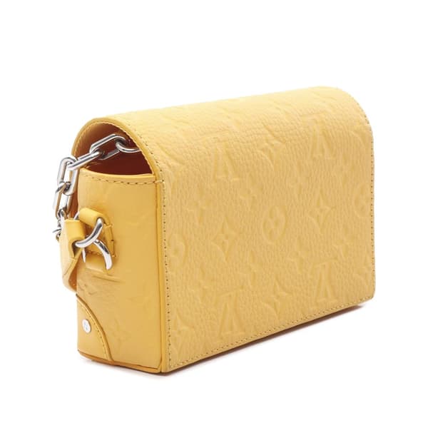 Pre-owned Louis Vuitton Monogram Taurillon Steamer Wearable Wallet Yellow