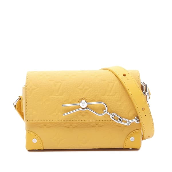 Pre-owned Louis Vuitton Monogram Taurillon Steamer Wearable Wallet Yellow