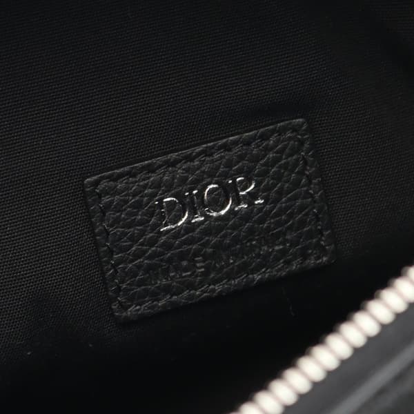 Pre-owned Dior Kim Jones Grained Calfskin Saddle Bag Black