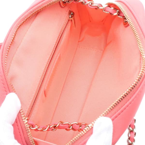 Pre-owned Chanel Lambskin Giant Crystal CC Camera Bag Pink