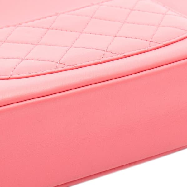 Pre-owned Chanel Lambskin Giant Crystal CC Camera Bag Pink