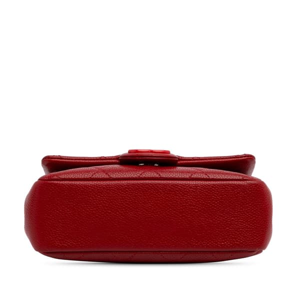 Pre-owned Chanel Mini Square Caviar Incognito Flap Red