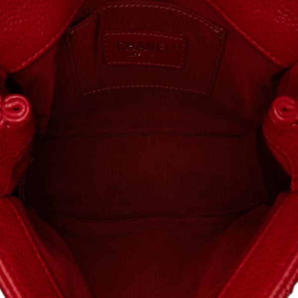 Pre-owned Chanel Mini Square Caviar Incognito Flap Red