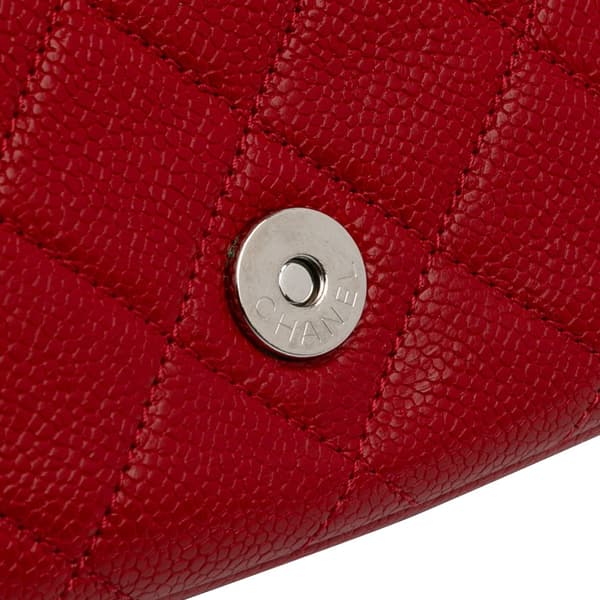 Pre-owned Chanel Mini Square Caviar Incognito Flap Red