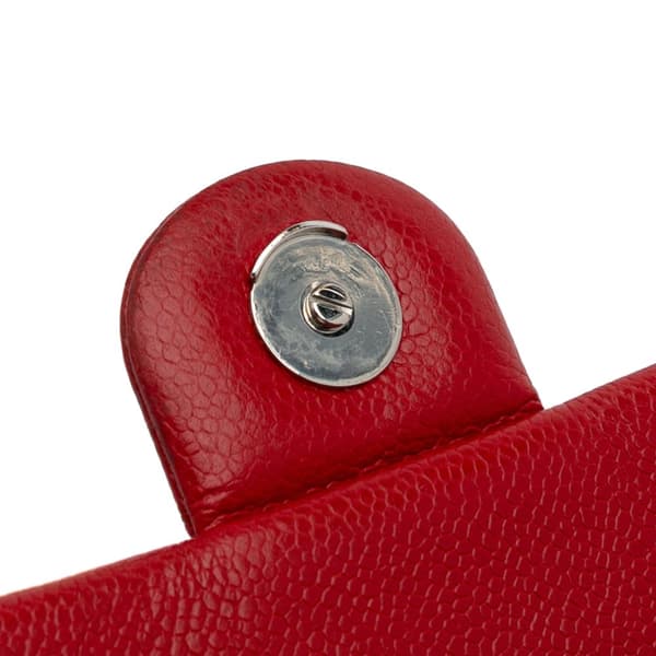 Pre-owned Chanel Mini Square Caviar Incognito Flap Red