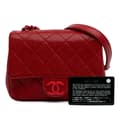 Miniatyrbilde 10 av 10: Pre-owned Chanel Mini Square Caviar Incognito Flap Red
