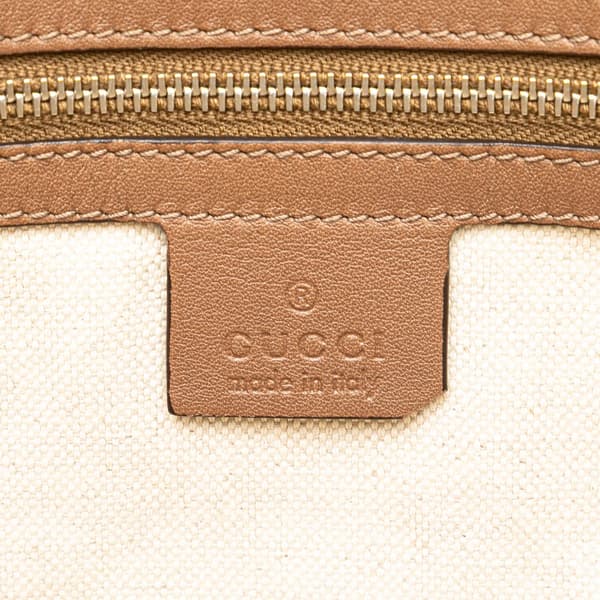 Pre-owned Gucci Medium Leather Interlocking G Braided Strap Crossbody Brown