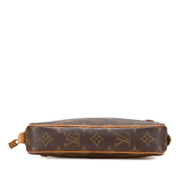 Pre-owned Louis Vuitton Monogram Pochette Marly Bandouliere Brown