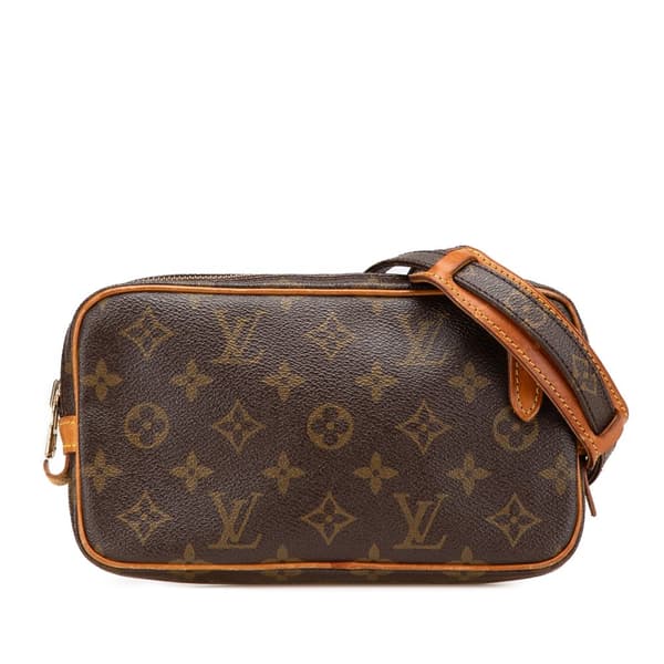 Pre-owned Louis Vuitton Monogram Pochette Marly Bandouliere Brown