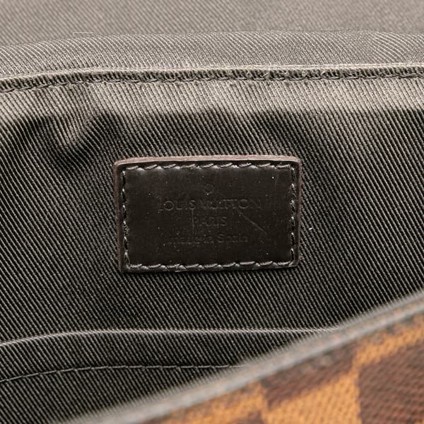 Pre-owned Louis Vuitton Damier Ebene District PM Brown