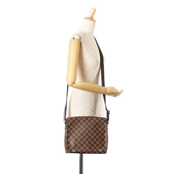Pre-owned Louis Vuitton Damier Ebene District PM Brown