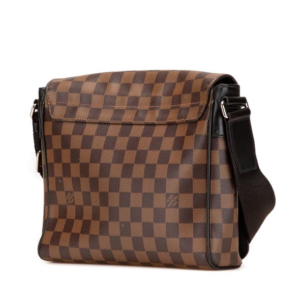 Pre-owned Louis Vuitton Damier Ebene District PM Brown
