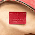 Miniatyrbild 5 av 10: Pre-owned Gucci Mini GG Marmont Matelasse Leather Round Crossbody Red